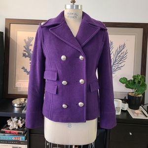 Michael Kors Royal Purple Wool Peacoat